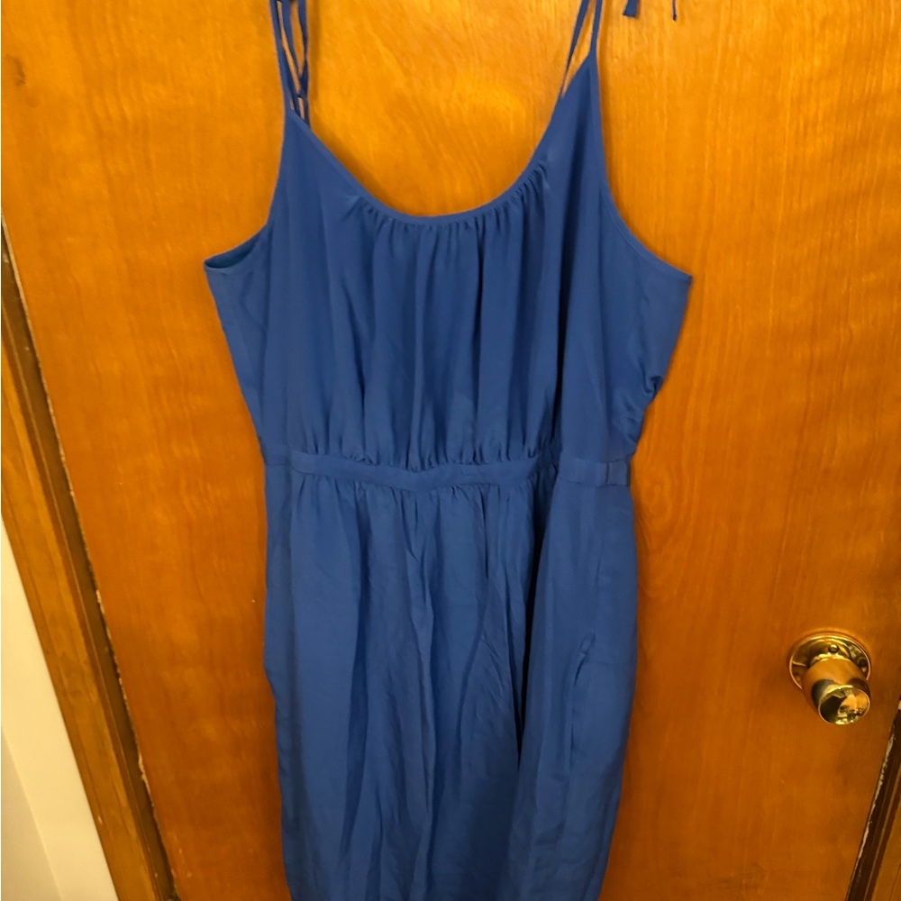 Madewell Blue Silk Summer Dress